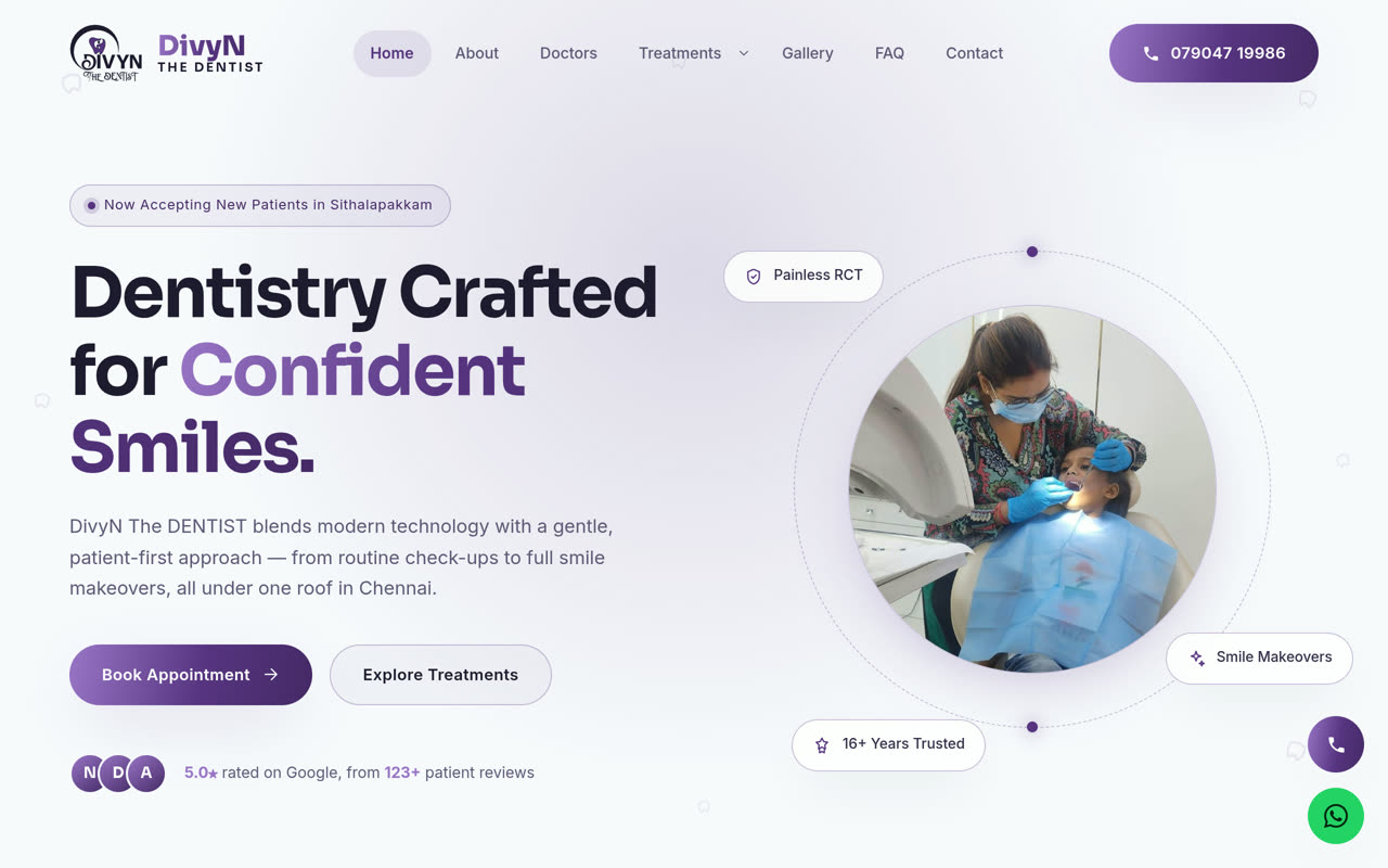 DivyN The Dentist homepage
